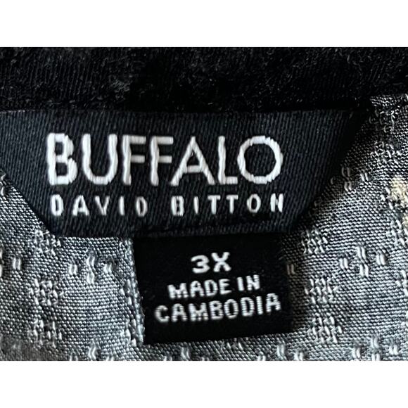 BUFFALO DAVID BITTON CAP SLEEVE BLOUSE, WOMEN, 3X, BLACK W/PINK & YELLOW FLOWERS - Picture 10 of 12